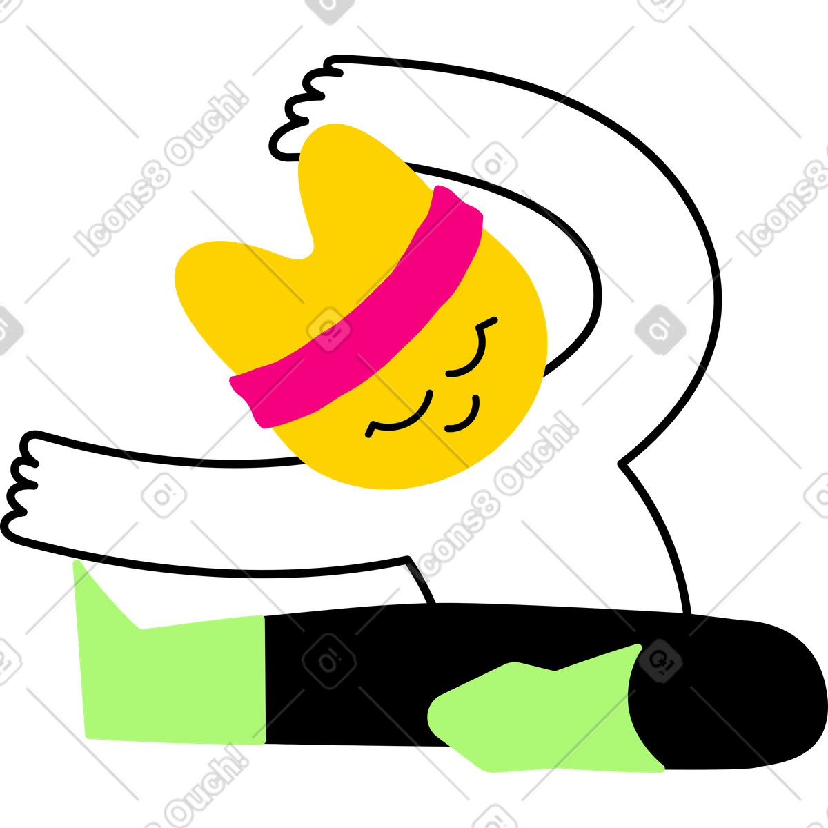 Illustration Personnage faisant du yoga dans le style Giggle à télécharger aux formats PNG, SVG