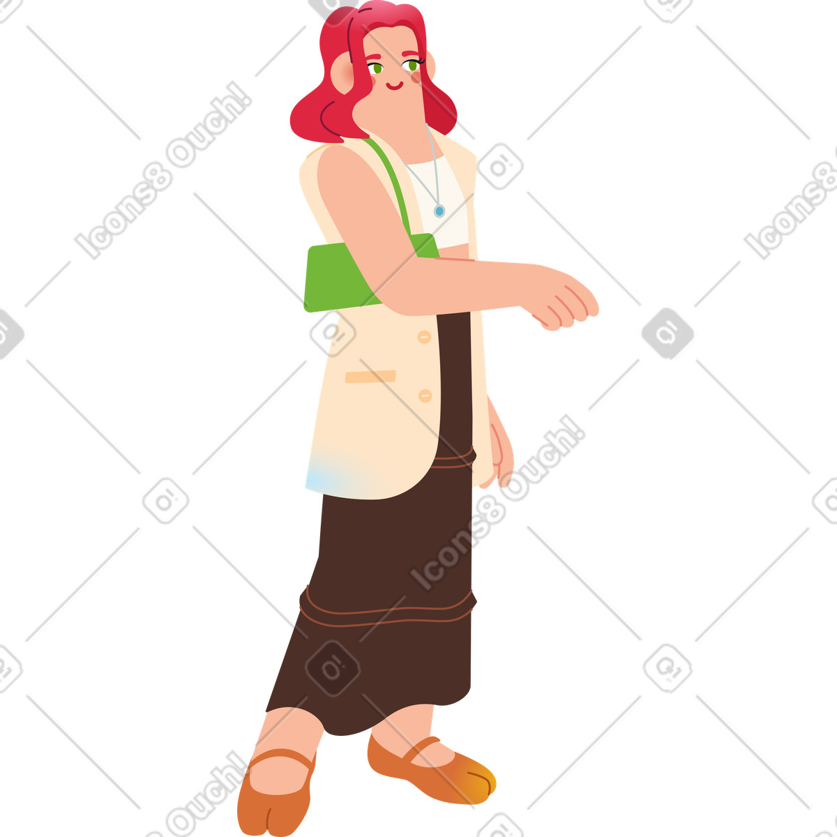 下载 Fizzy 风格的 站着举手的女人 插画，支持 PNG、SVG 格式