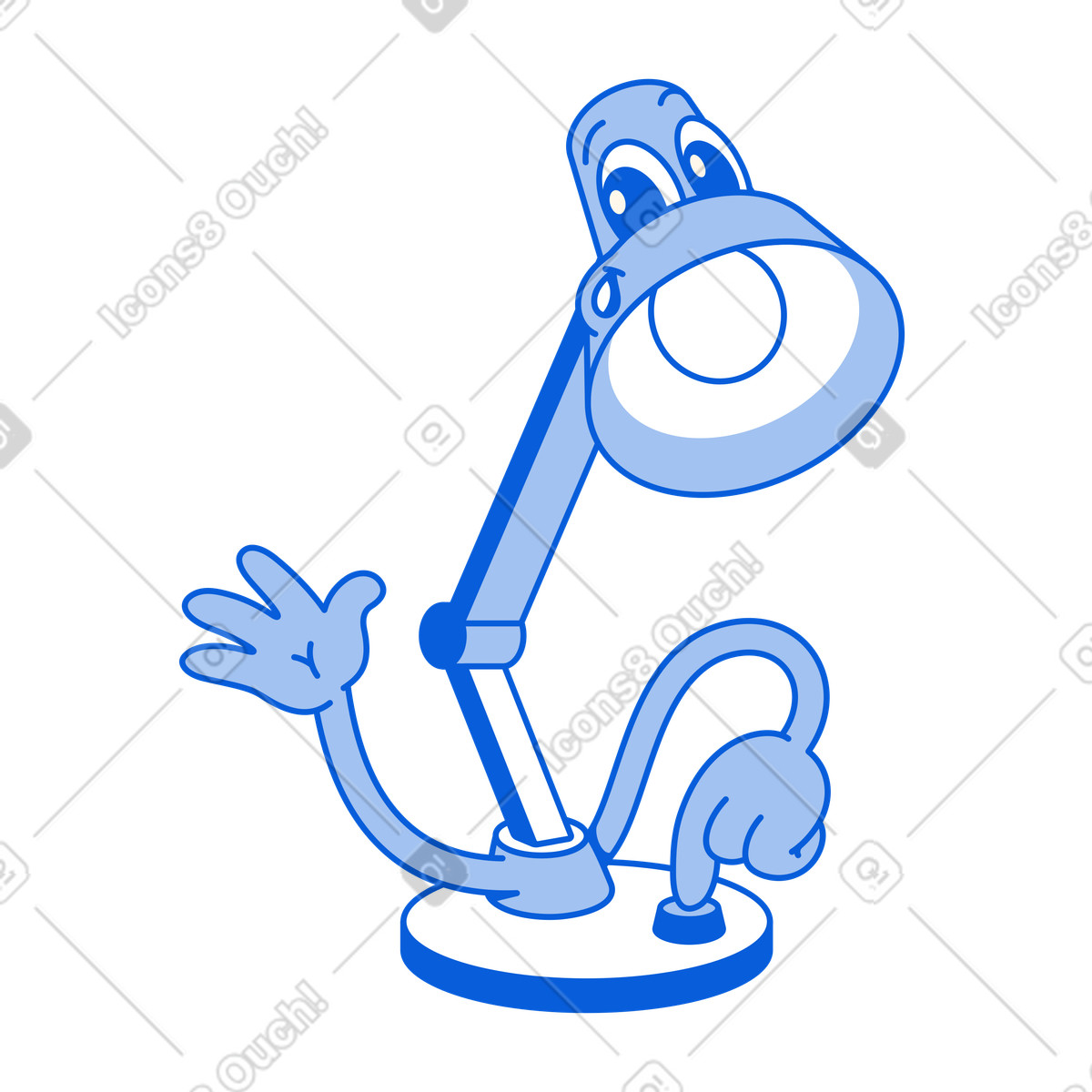 Lampe winkt zum abschied-Illustration im Handy Line-Stil als Download in PNG, SVG