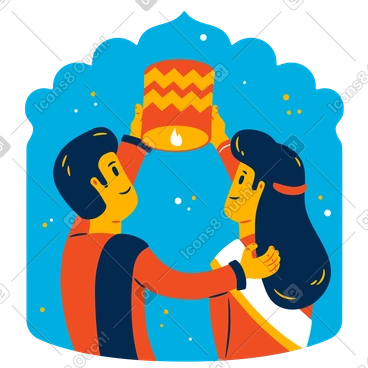 인도 커플이 천등을 발사하다 PNG, SVG