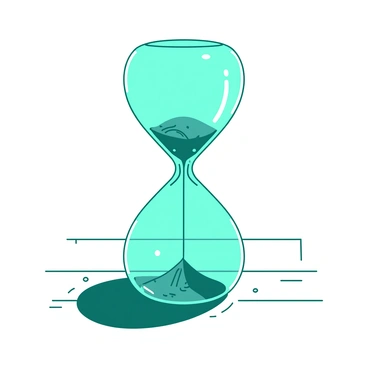 An hourglass with sand frozen mid-fall, representing a pause in time.