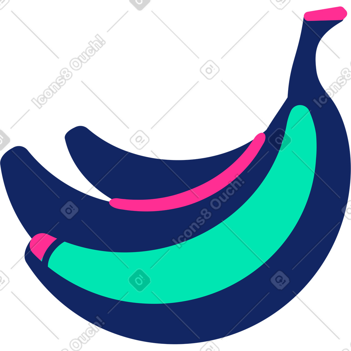 Bananas illustration in Cyborg style download in PNG, SVG