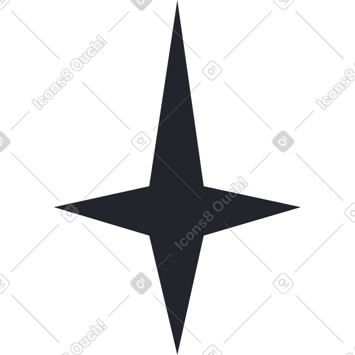 Ilustración Pequeña estrella de cuatro puntas en estilo Grapy a descargar en PNG y SVG