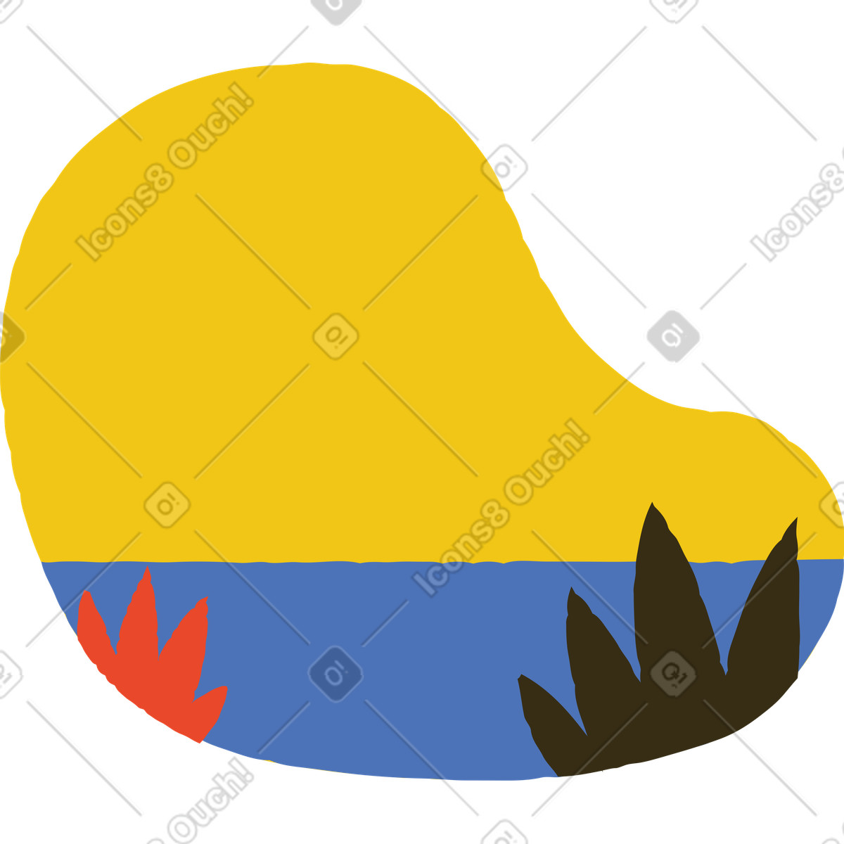 Ilustração de Mar abstrato em no estilo Bermuda para baixar em PNG, SVG