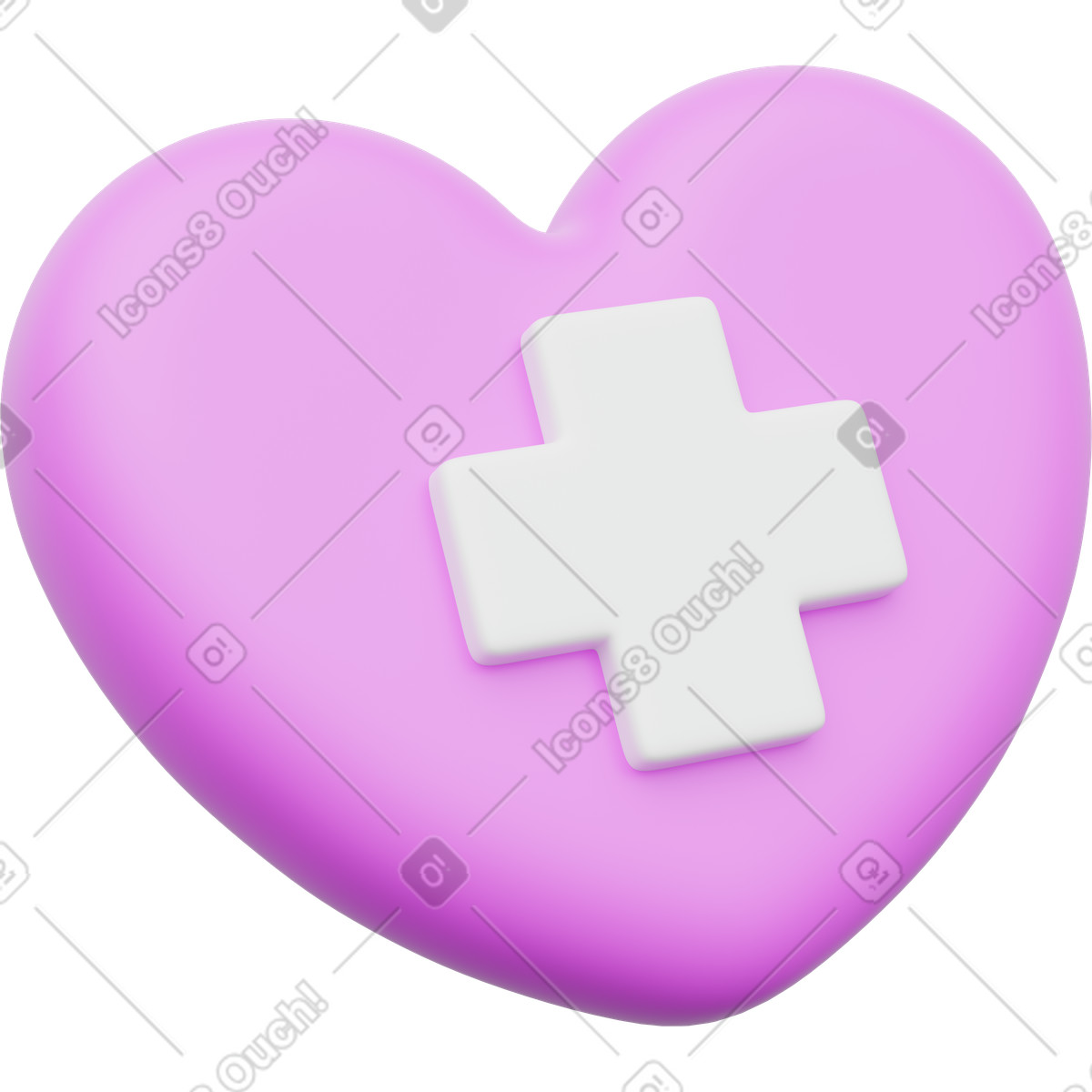 3D Playful 스타일의 Heart healthcare symbol representing medical care support and patient safety 일러스트레이션 PNG, SVG 다운로드