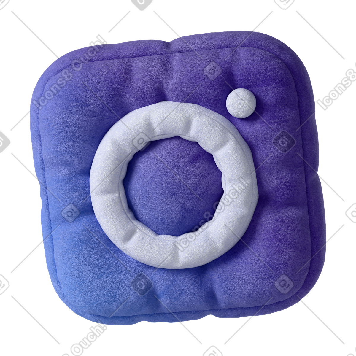 Ilustración Icono de instagram peluche suave en estilo 3D Plush icons a descargar en PNG y SVG