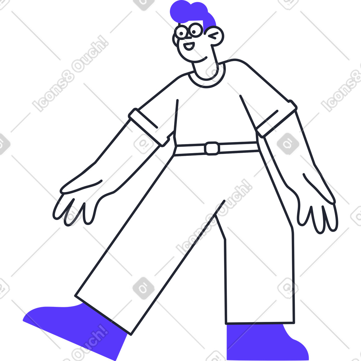 Illustration Homme dans le style Pablita à télécharger aux formats PNG, SVG