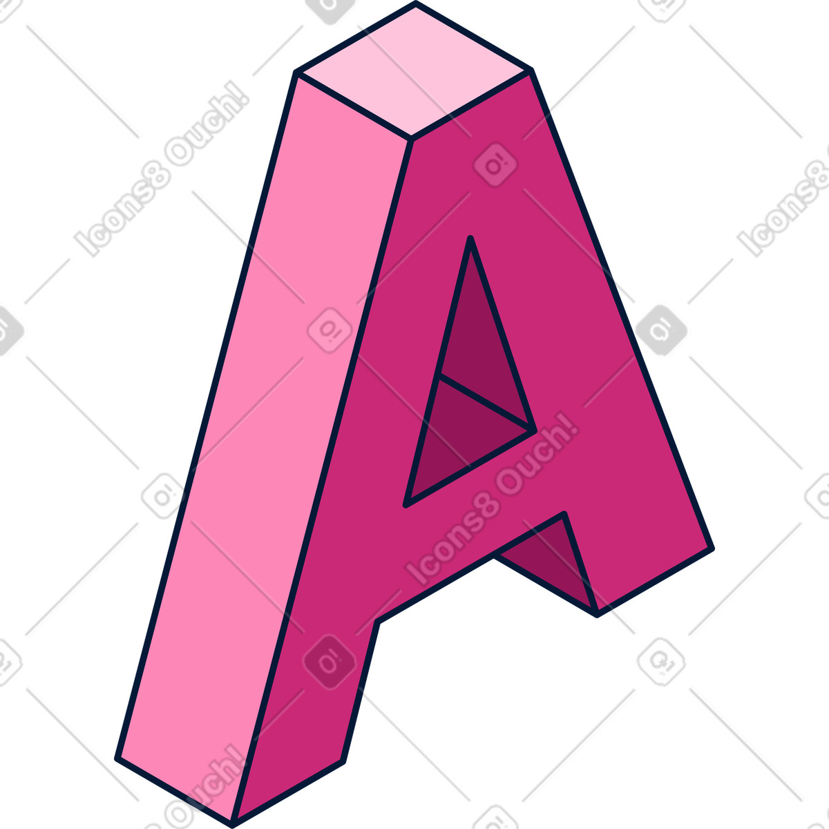 Neat スタイルの 3d文字a のイラストをPNG、SVG形式でダウンロード