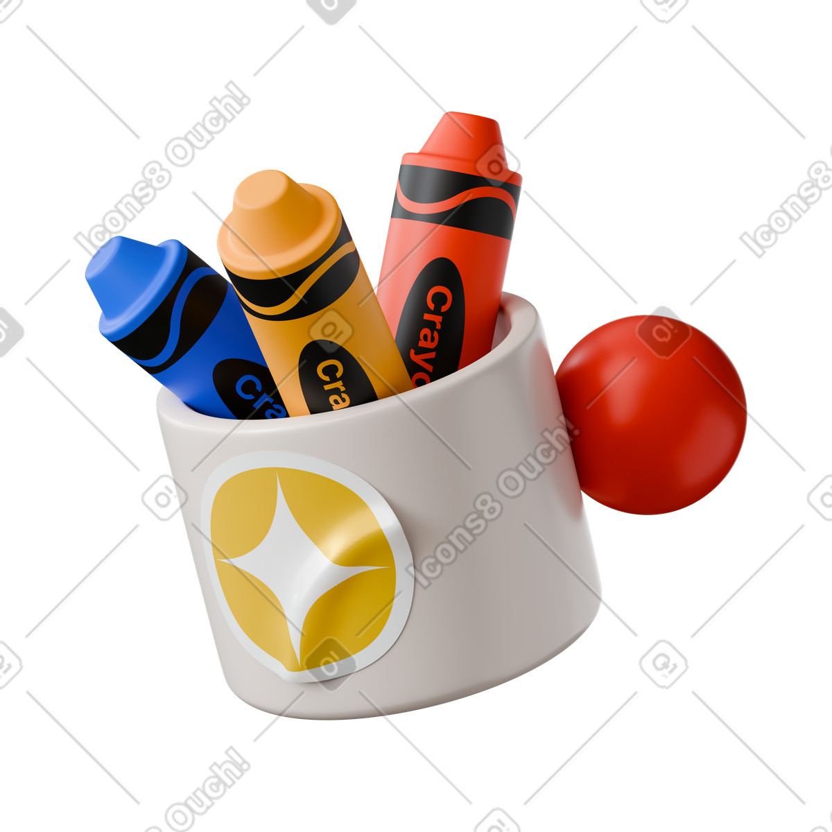 Ilustração de Cup with crayons em PNG e SVG