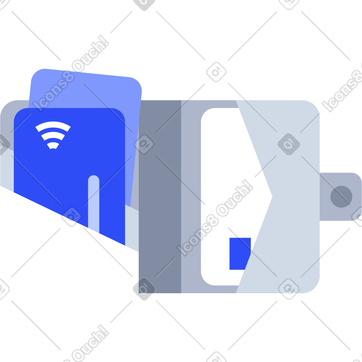 Wallet with cards illustration in System style download in PNG, SVG