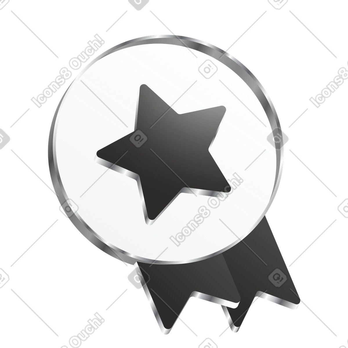Иллюстрация Medal award badge with star for achievement and excellence в стиле Token — скачать в форматах PNG, SVG