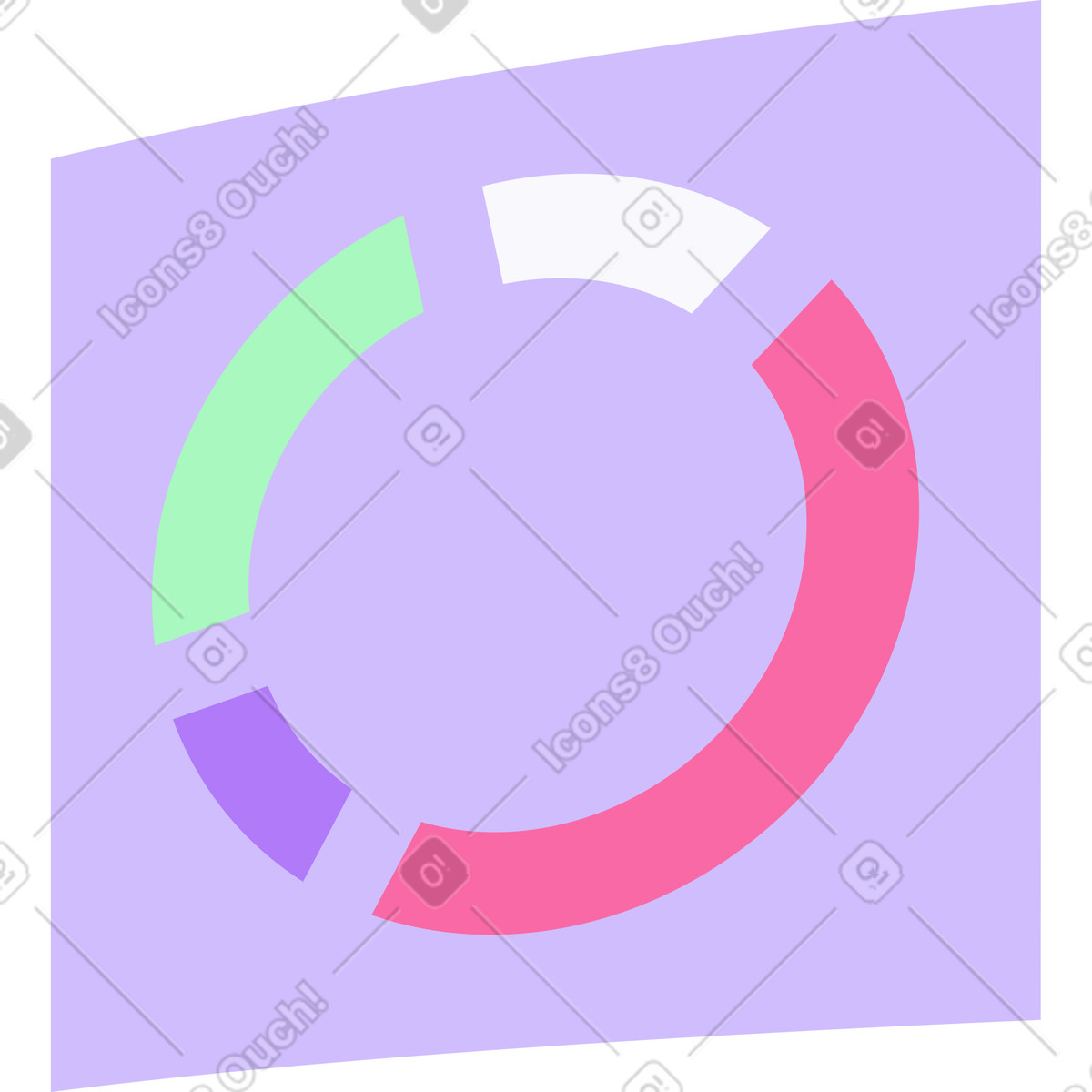 Circle diagram warped illustration in Florid style download in PNG, SVG
