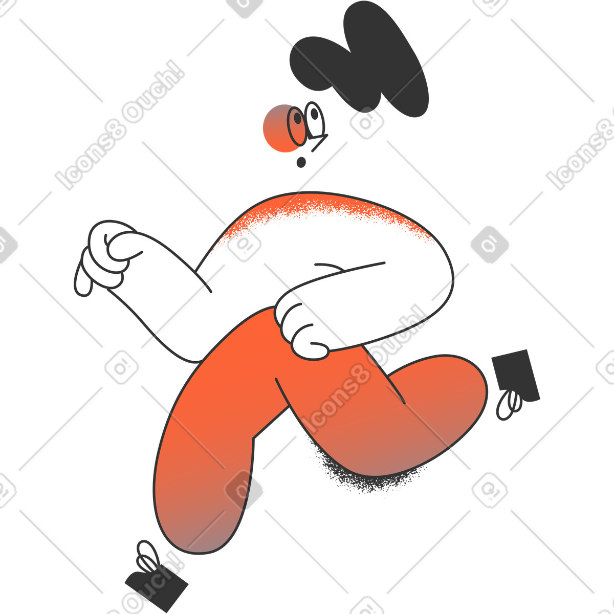 Running girl illustration in PNG, SVG