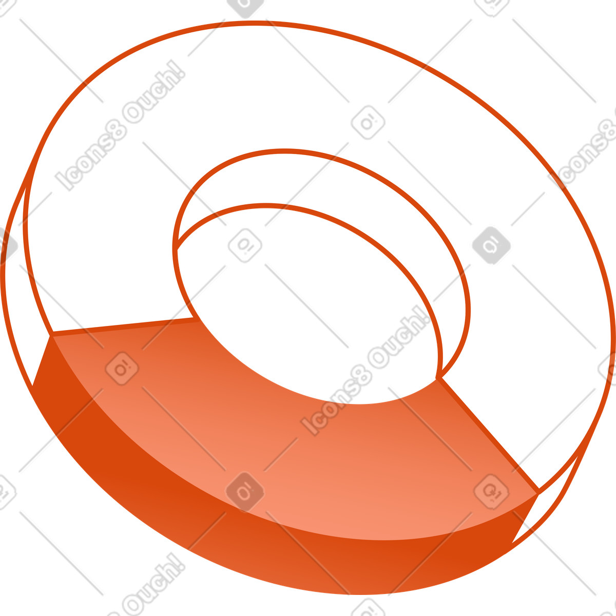 Orange-weißes kreisdiagramm-Illustration im Orange-Stil als Download in PNG, SVG
