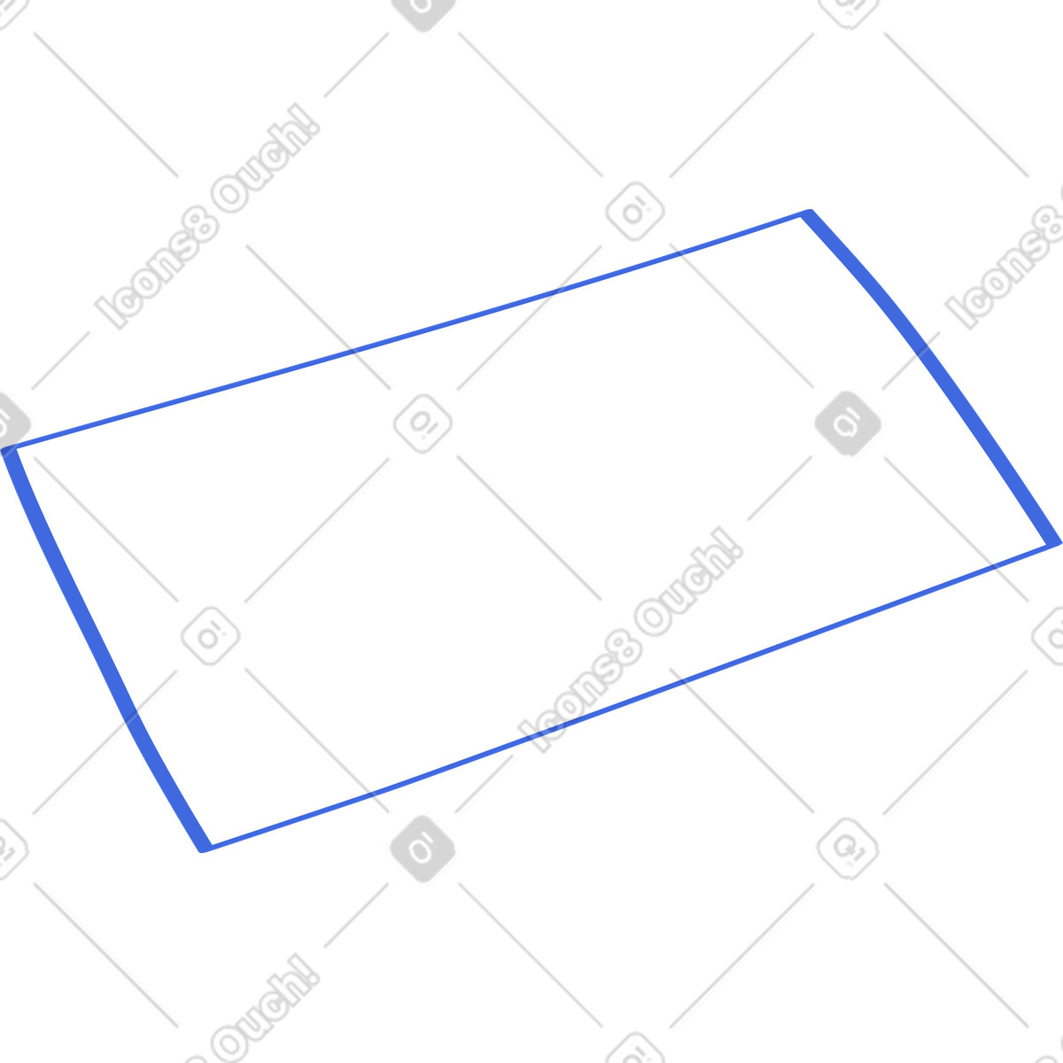 Rectangle skewed blue outline simple geometric shape minimal composition-Illustration im Ballpoint Pen-Stil als Download in PNG, SVG