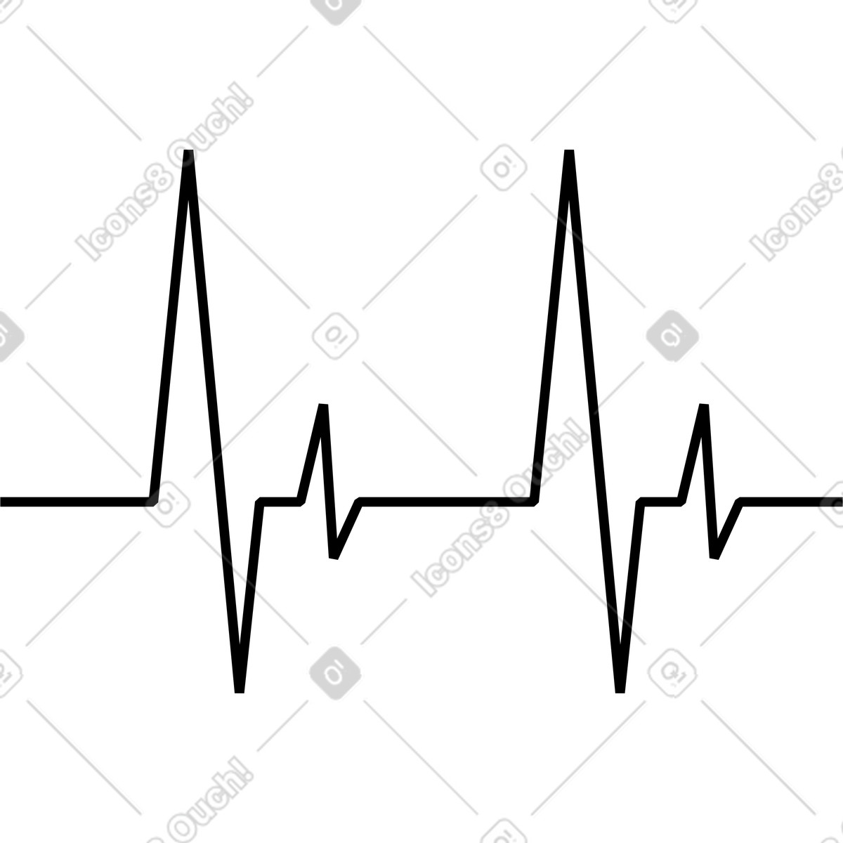 Heart pulse illustration clipart image representing vital signs in PNG, SVG, GIF.