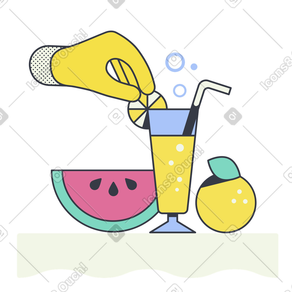 下载 Abstract 风格的 鸡尾酒 插画，支持 PNG、SVG 格式