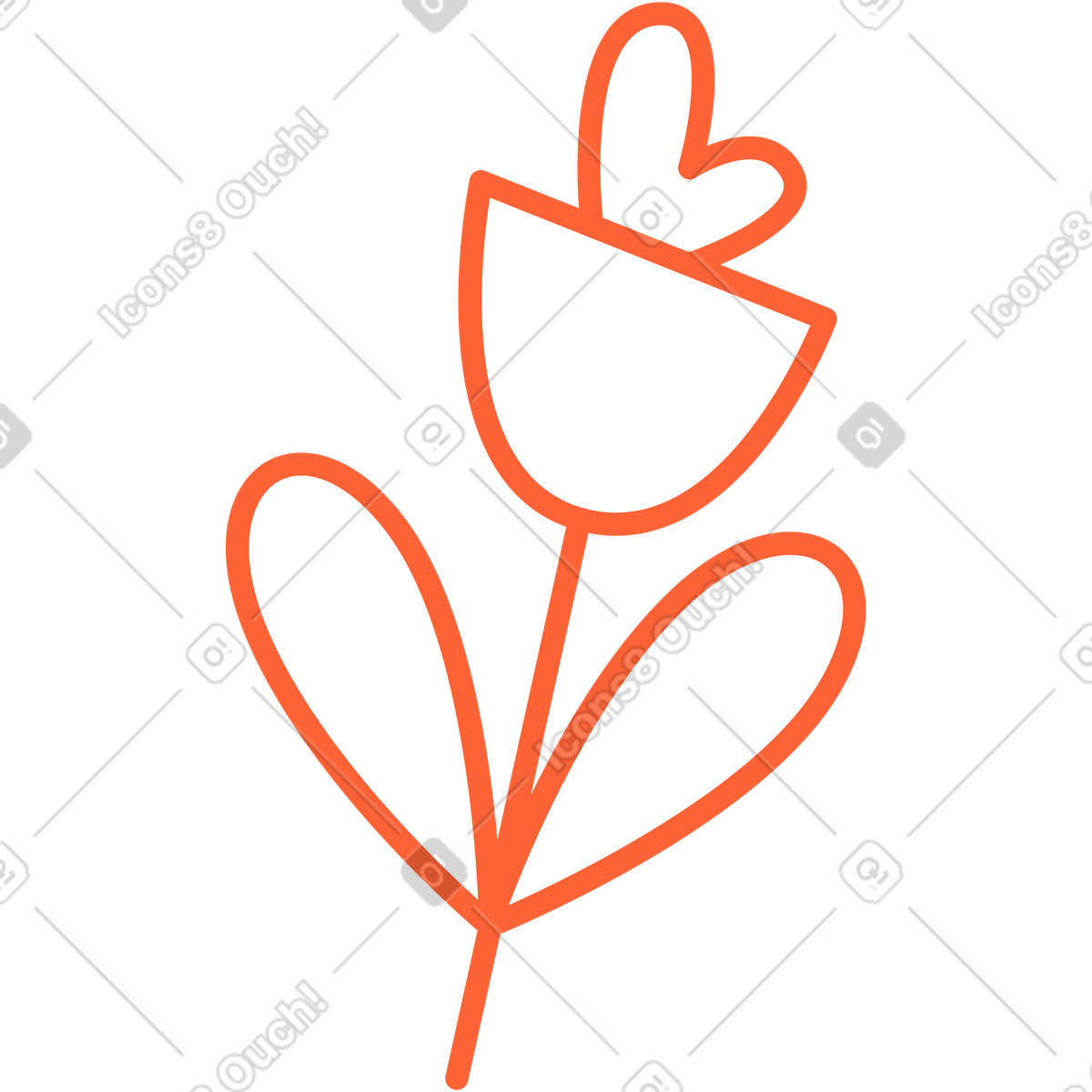 Ilustración Flor en estilo Crayon a descargar en PNG y SVG