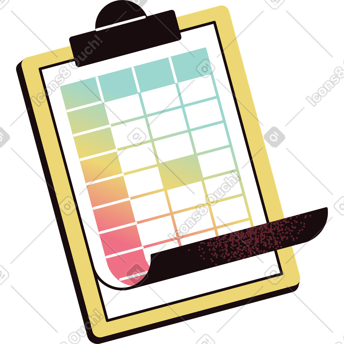 Illustration Presse-papiers avec tableau dans le style Delight à télécharger aux formats PNG, SVG