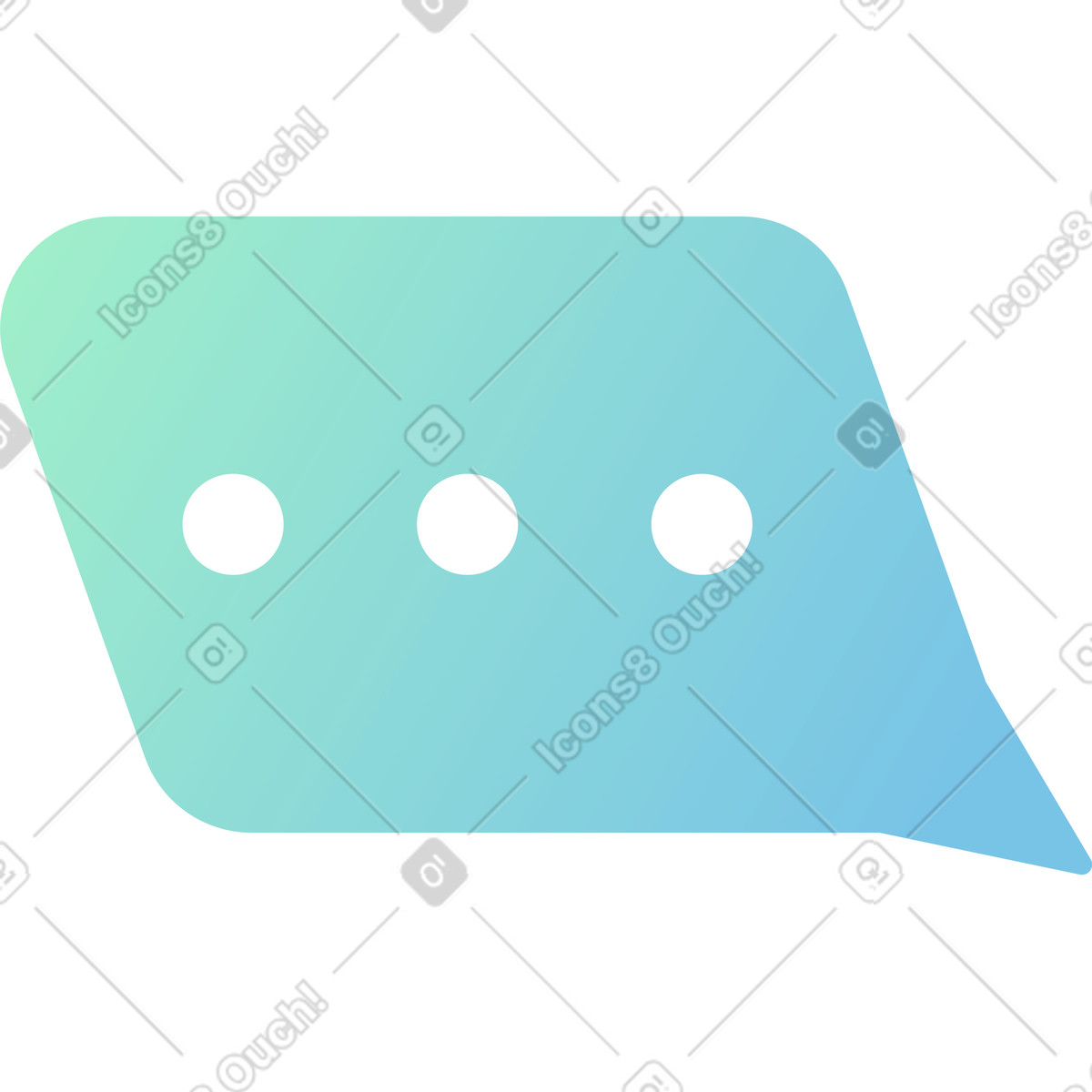 Blaue benachrichtigungsblase für nachrichten-Illustration im Florid-Stil als Download in PNG, SVG