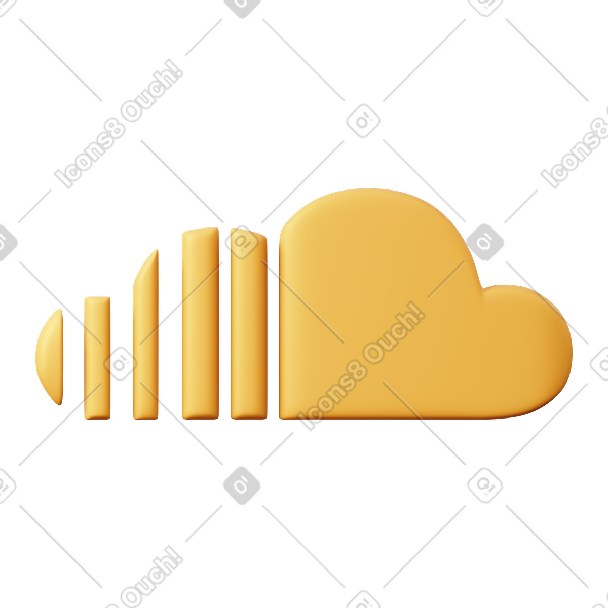 Ilustração de Soundcloud em no estilo 3D Sugary para baixar em PNG, SVG