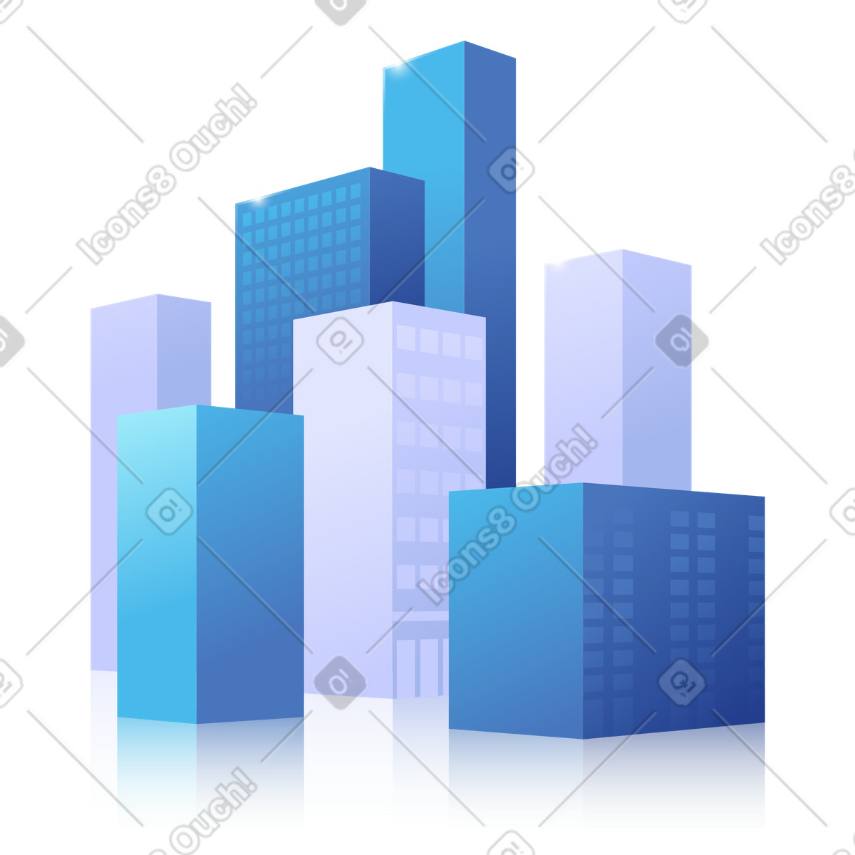 Modern skyscrapers in city skyline, Business infrastructure and growth illustration Quantum style download PNG, SVG