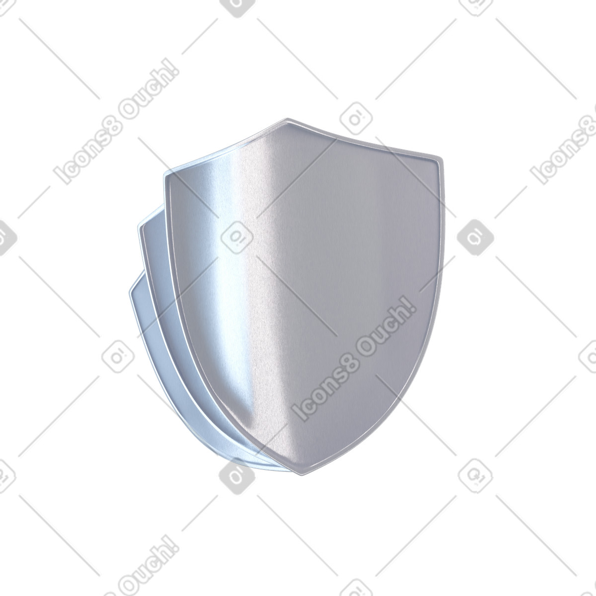 Metal shields-Illustration im 3D Blueprint-Stil als Download in PNG, SVG