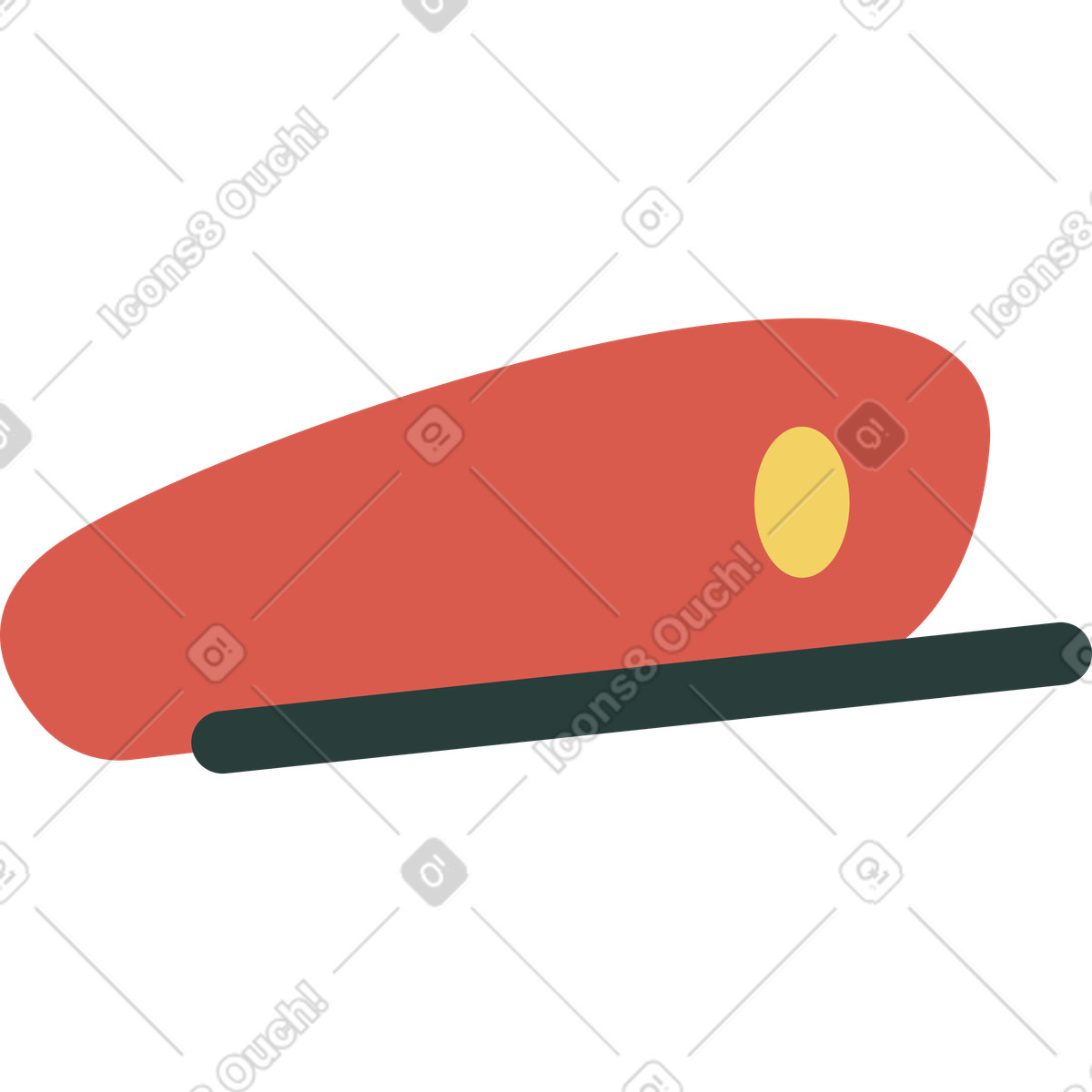 Cap illustration in Macaroni style download in PNG, SVG