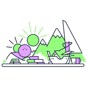 A group of crackers, each with unique shapes, is set on a wooden tabletop that resembles a vast landscape. The crackers are positioned as if they are preparing to embark on their adventure. In the foreground, there is a round cracker resembling a sun with rays extending outward. Nearby, a rectangular cracker is fashioned like a tiny boat, with a small toothpick flag waving atop it. Scattered across the table are various miniature obstacles, including a stack of books that serves as a mountain and a small cup acting as a harbor. The scene is bright and lively, emphasizing the playful journey of the crackers across the tabletop terrain.