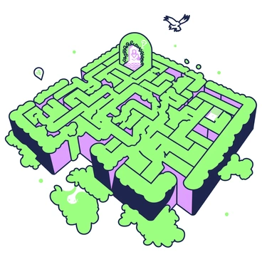 A giant, complex maze filled with tiny details like hidden symbols and paths