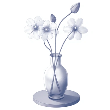 A glass vase sits on a wooden table. Inside the vase, there are several ashwagandha blossoms, showcasing their unique shape and structure. The flowers are tightly arranged, with some buds partially open, displaying intricate details of their petals. The vase has a smooth surface and a rounded base, reflecting the light softly. The background is neutral, allowing the focus to remain on the vase and the delicate blossoms within it.