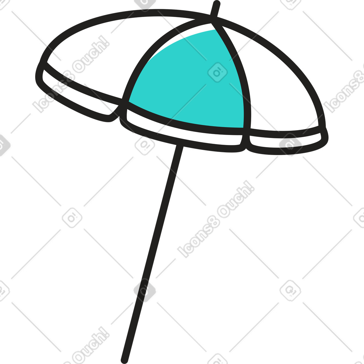Sonnenschirm-Illustration im Little-Stil als Download in PNG, SVG