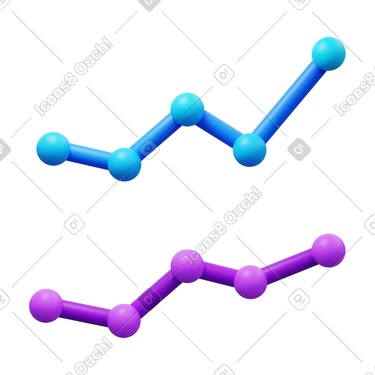 Ilustração de Gráfico linha em no estilo 3D Fluency para baixar em PNG, SVG