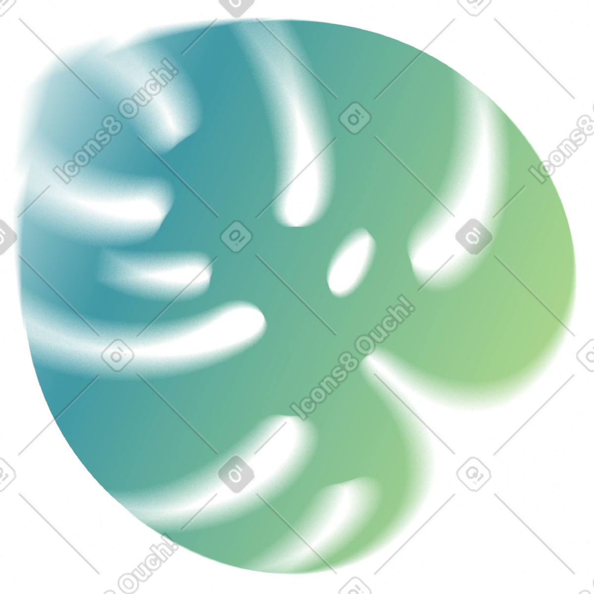 Illustration Feuille de monstera dans le style Morphis à télécharger aux formats PNG, SVG