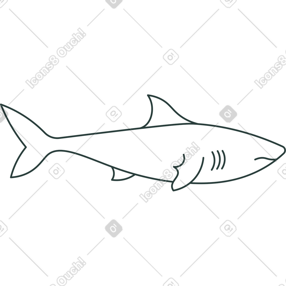 Illustration Requin dans le style Macaroni à télécharger aux formats PNG, SVG