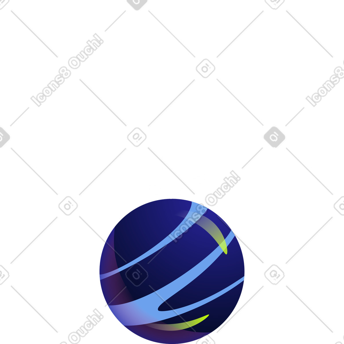 下载 Space 风格的 Big blue christmas ball 插画，支持 PNG、SVG 格式