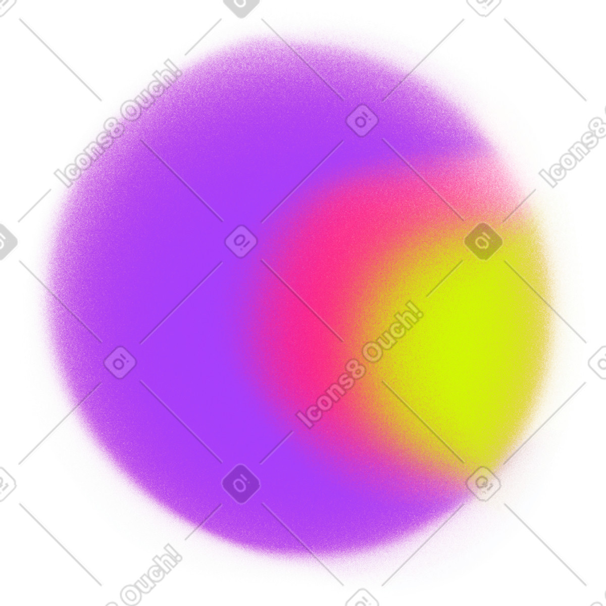 Gradient green and purple planet illustration in Doodle style download in PNG, SVG