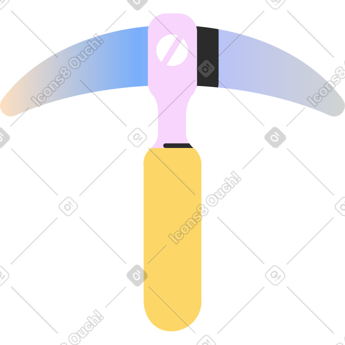Piccone illustrazione in stile Marginalia scarica in PNG, SVG