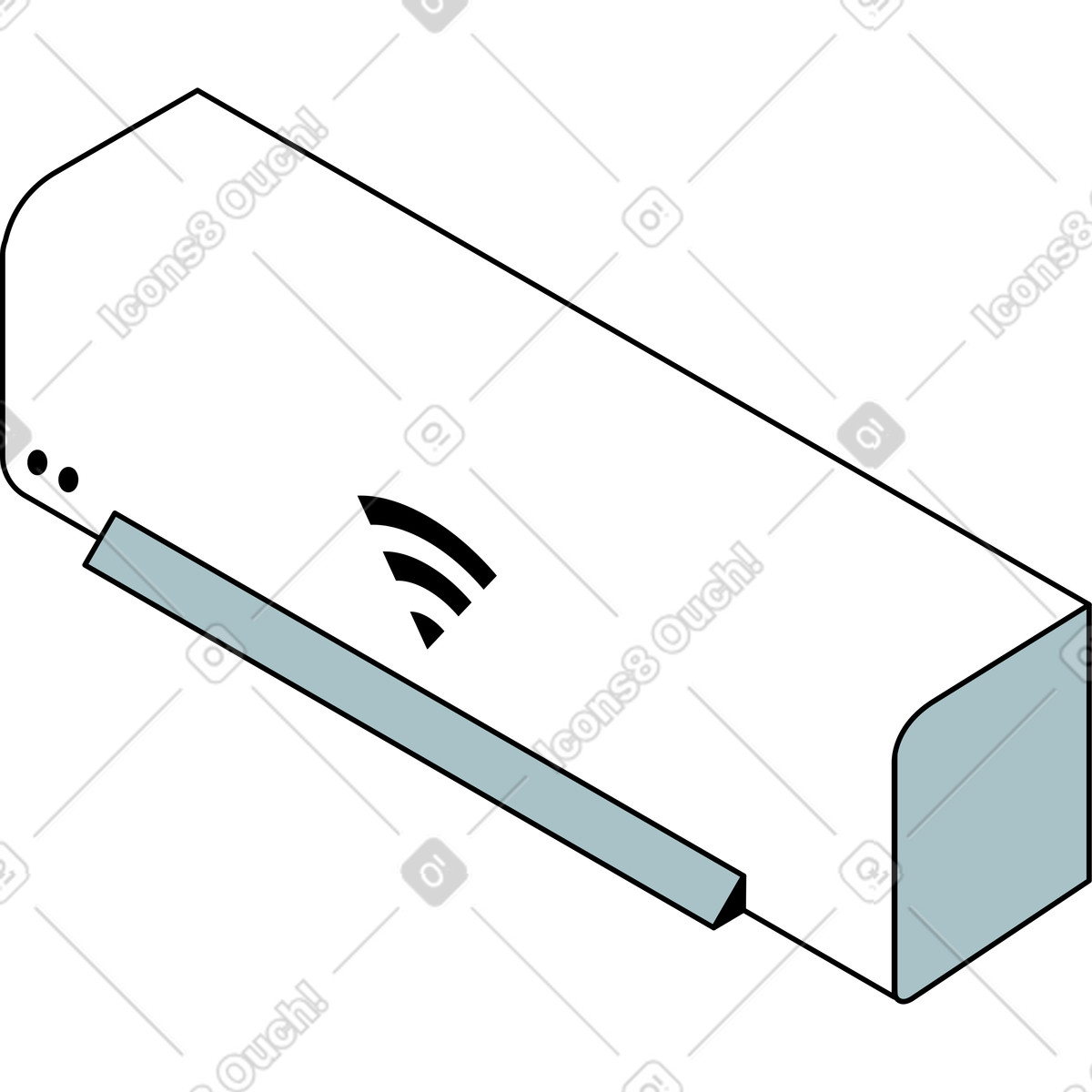 Ilustração de Ar condicionado em no estilo Isometric para baixar em PNG, SVG