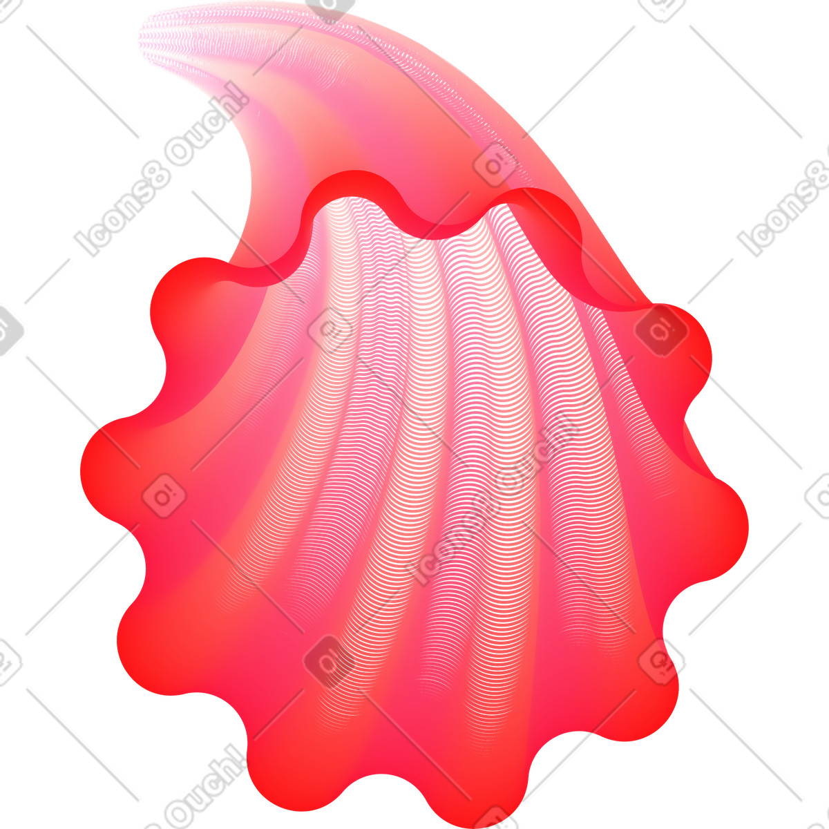 Red shell illustration in Forms style download in PNG, SVG