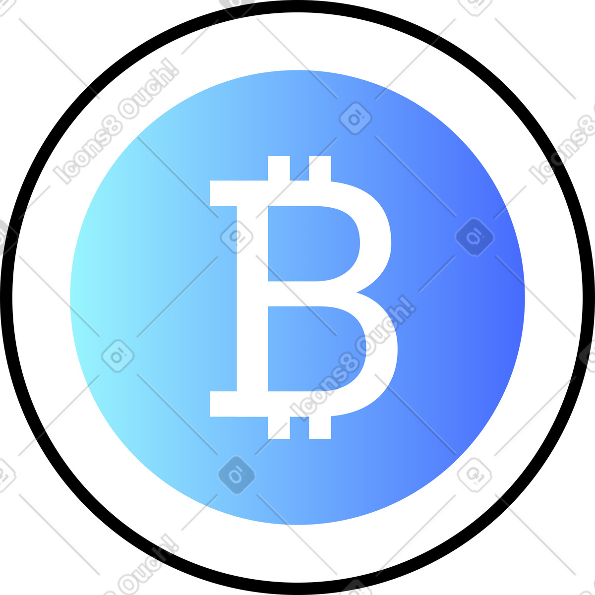 Icona bitcoin illustrazione in stile Azure scarica in PNG, SVG
