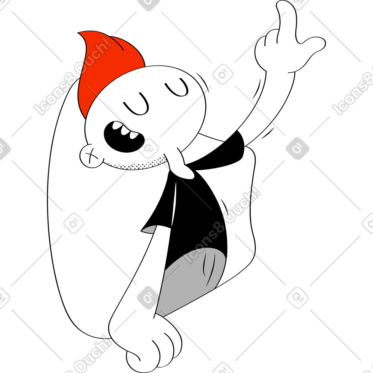 Ilustración Altavoz positivo fuerte en estilo Looney a descargar en PNG y SVG
