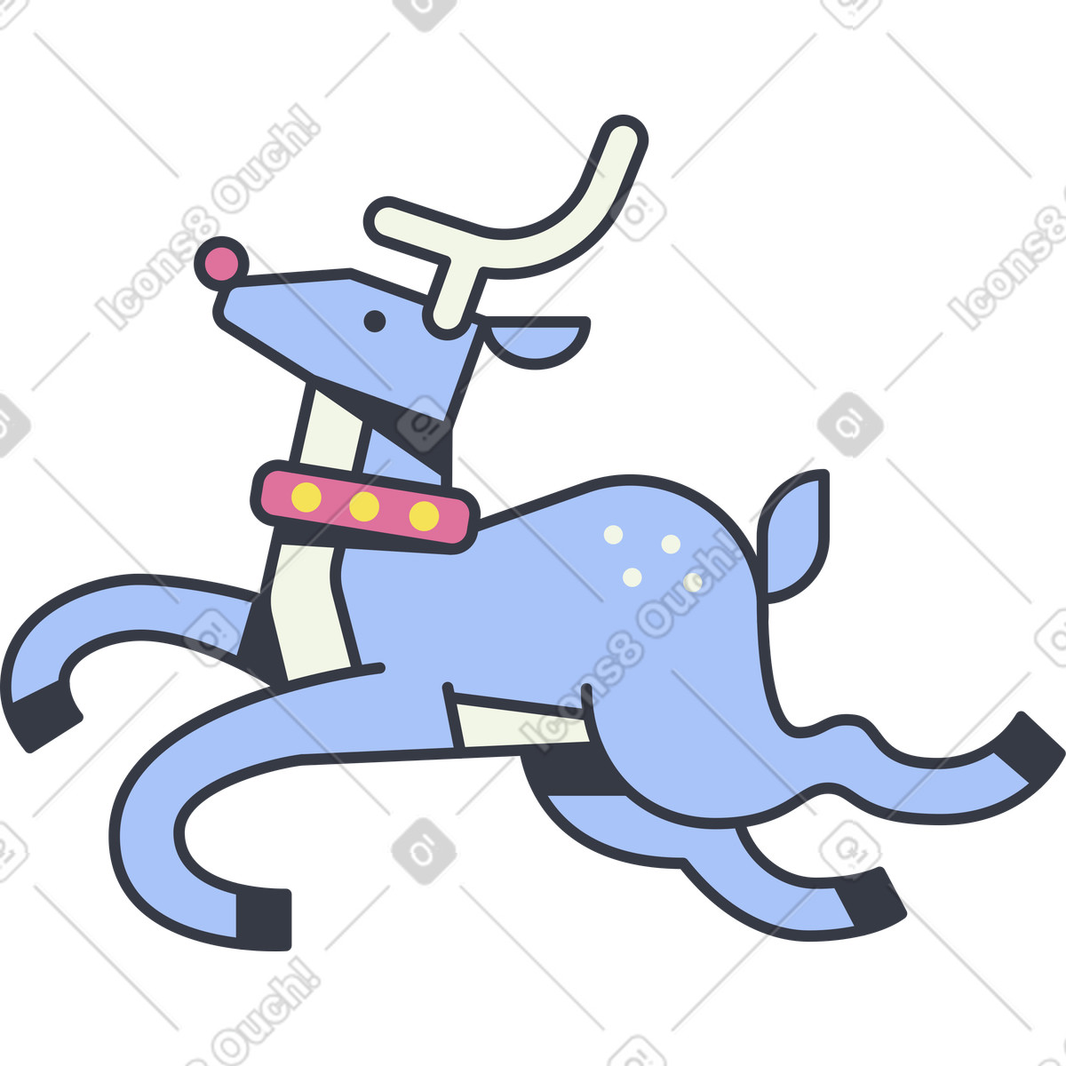 下载 Abstract 风格的 圣诞老人驯鹿 插画，支持 PNG、SVG 格式