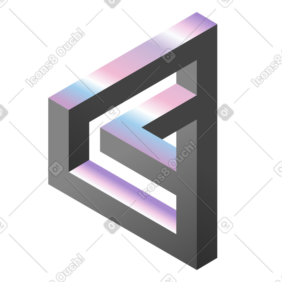 Ilustración Forma de ilusión óptica, paradoja visual en estilo Illusion a descargar en PNG y SVG