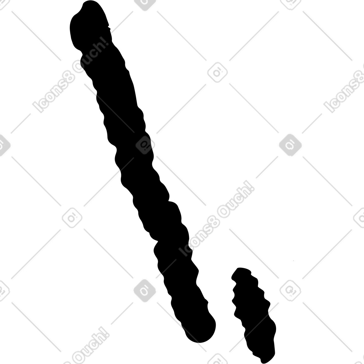 Ilustración Black decorative vertical line silhouette en estilo Chalk a descargar en PNG y SVG