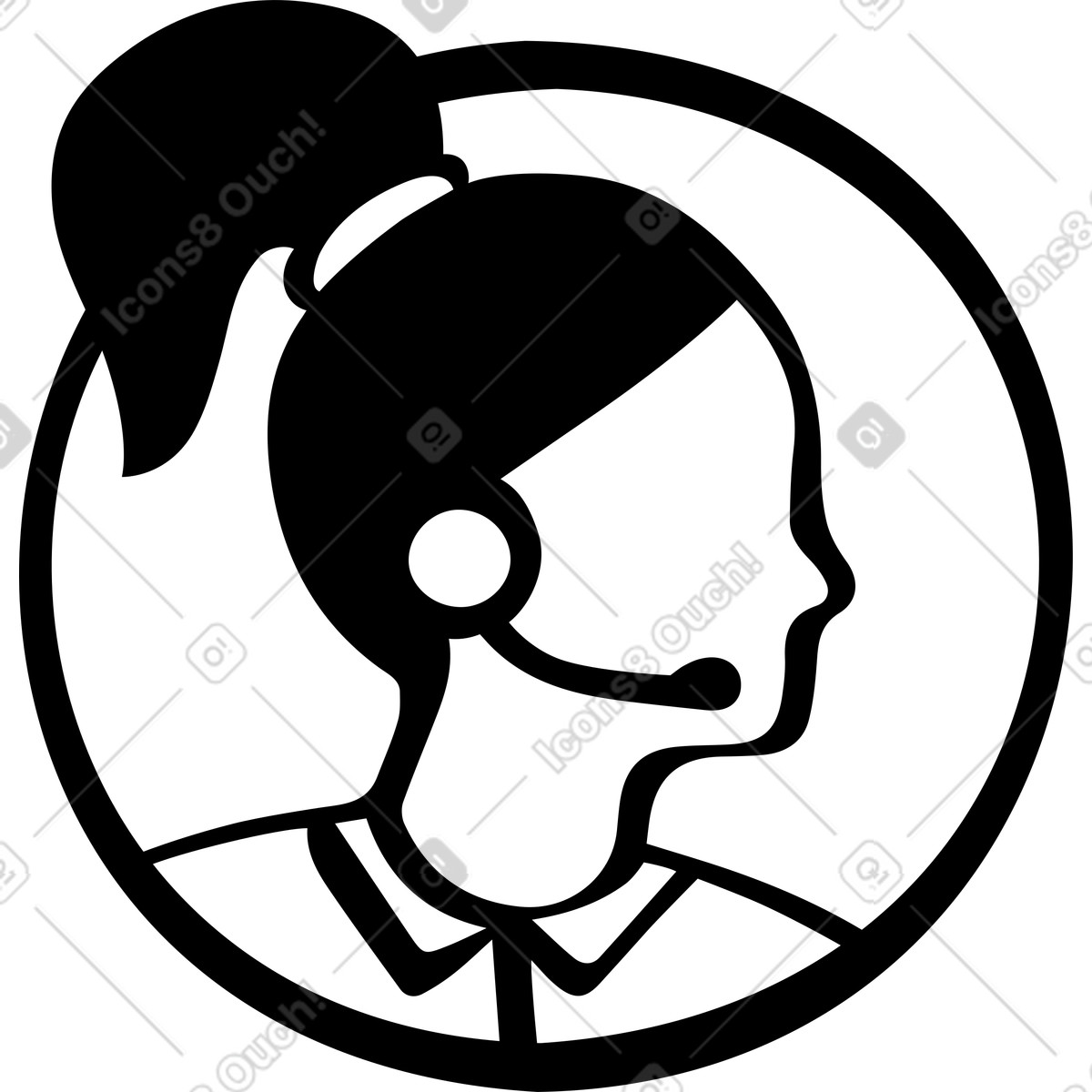 Ilustración Avatar de mujer en estilo Journal a descargar en PNG y SVG