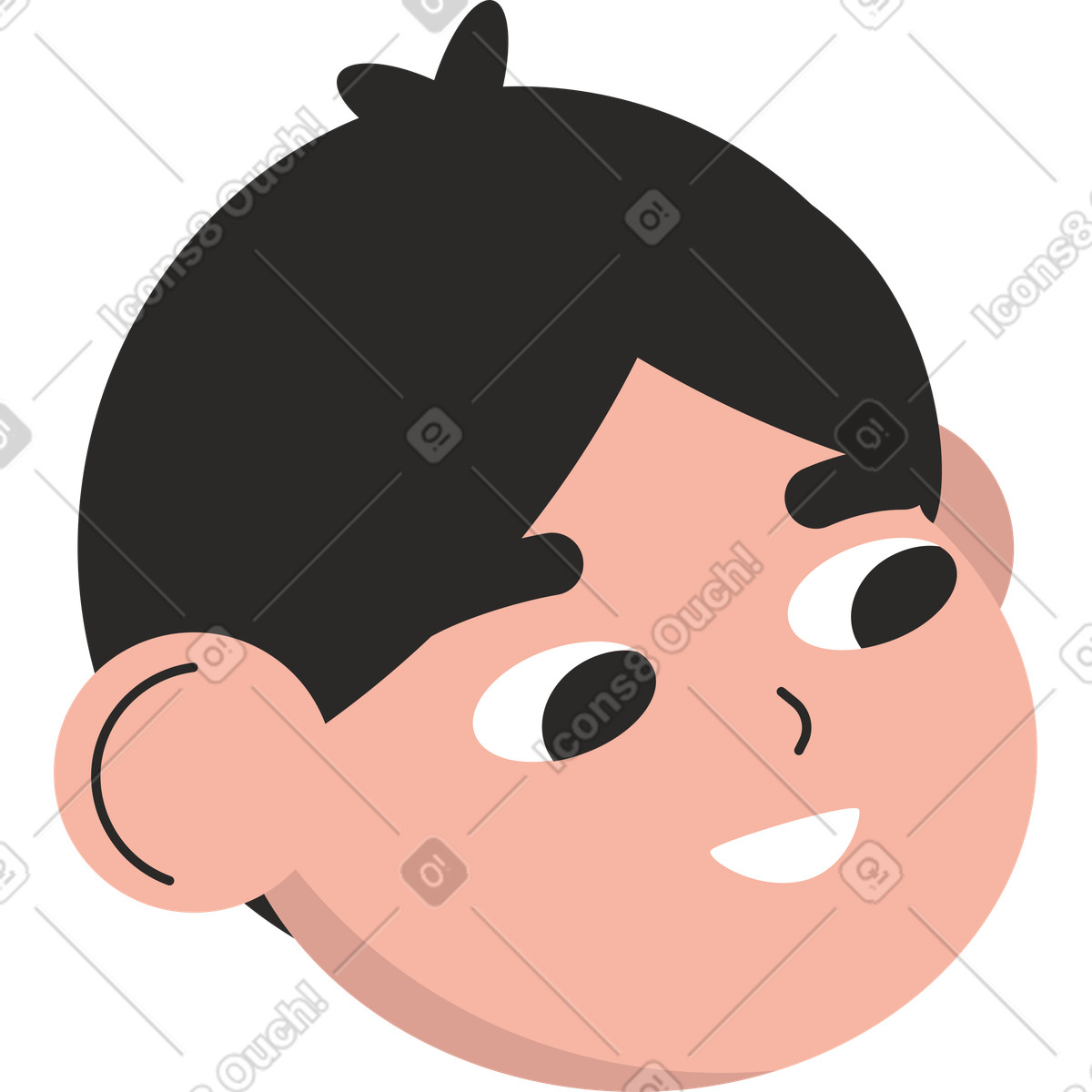 Иллюстрация Joyful head of a man в стиле Dizzy — скачать в форматах PNG, SVG