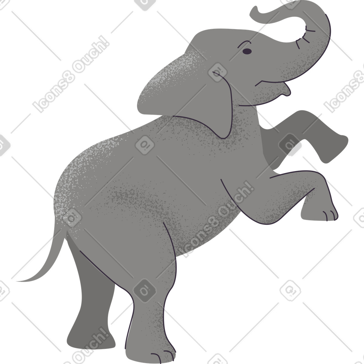 Elefant-Illustration im Pale-Stil als Download in PNG, SVG