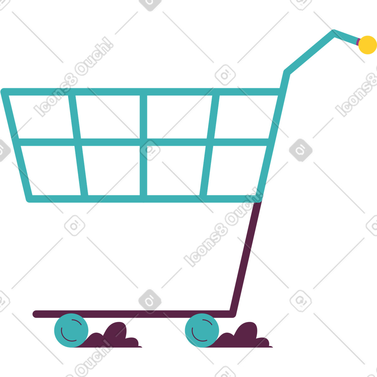 Ilustração animada de Carrinho compras em no estilo Sammy para baixar em GIF, Lottie (JSON), AE