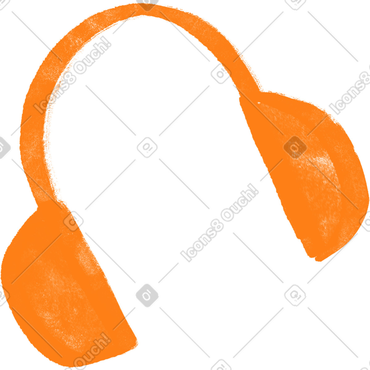 Illustration Orange headphones dans le style Inky à télécharger aux formats PNG, SVG